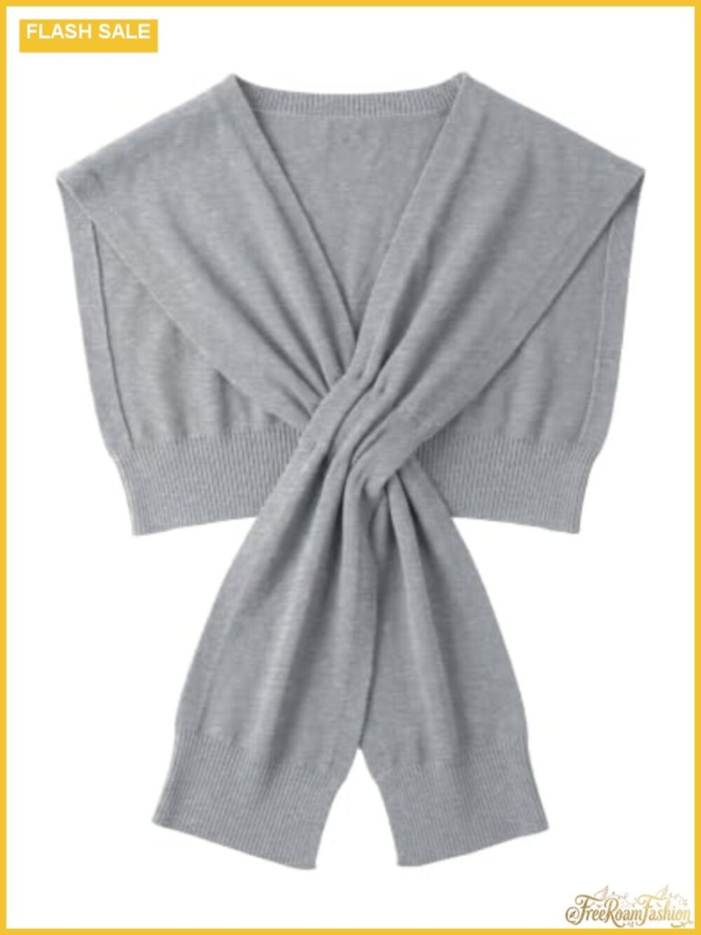 Wool Blend Knit Shawl Wrap for Women Knotted Sweater Wrap